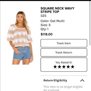 525 square neck wavy stripe top